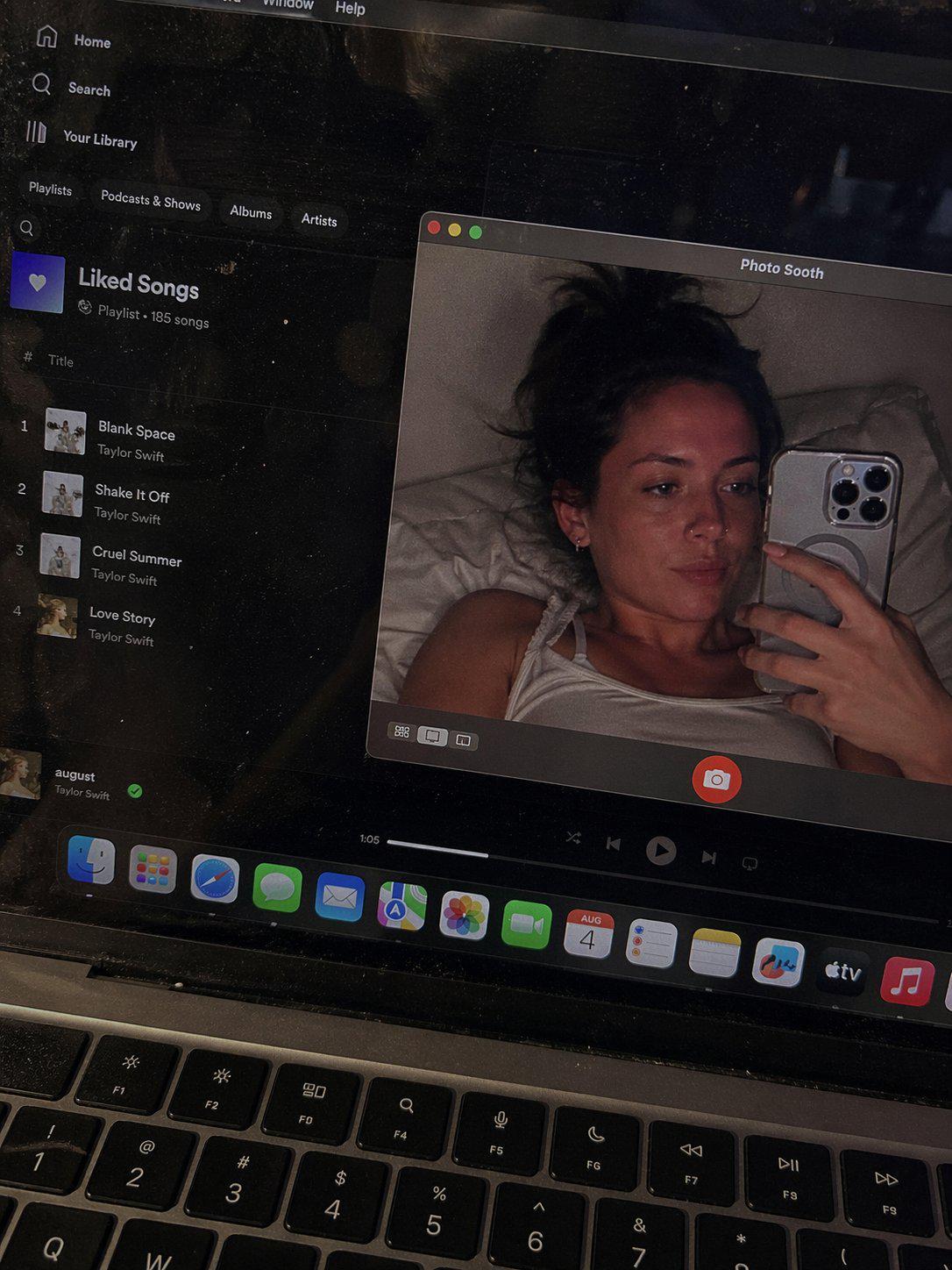 Photo of a screen — late-night MacBook
